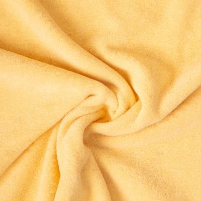Tissu Jersey Velours Eponge Lua uni Jaune - Par 10 cm
