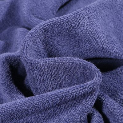 Tissu Jersey Velours Eponge Lua uni Bleu indigo - Par 10 cm