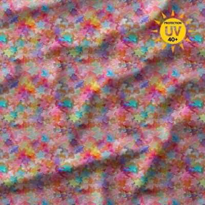 Tissu Lycra maillot de bain  anti UV Gummystar sur fond Rose - Par 10 cm