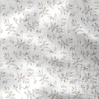 Tissu Double gaze Ikano sur fond Blanc - Par 10 cm