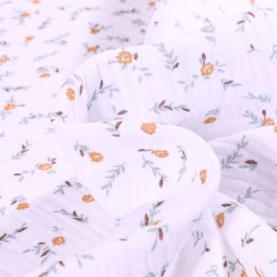 Tissu Double gaze Janet sur fond Blanc - Par 10 cm