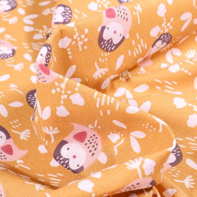 Tissu Coton imprimé Arty Kidia sur fond Jaune - Par 10 cm