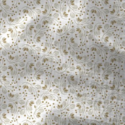 Tissu Double gaze Coton Ligma fleuris sur fond Blanc - Par 10 cm