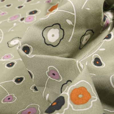Tissu Viscose Arty Linie sur fond Vert d&#039;eau - Par 10 cm