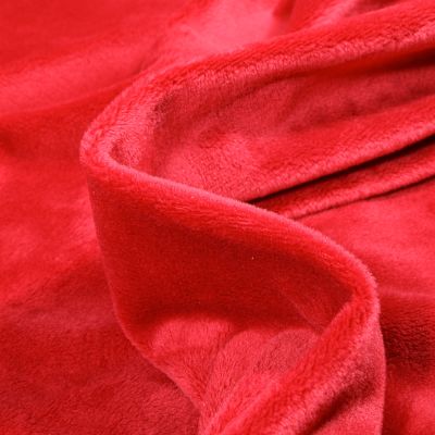 Tissu Minky Ultra doux Ras Rouge griotte - Par 10 cm