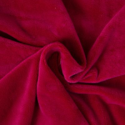 Tissu Minky Ultra doux Ras Rouge griotte - Par 10 cm