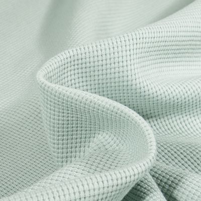 Tissu Jersey Nid d&#039;abeille uni Vert menthe clair - Par 10 cm