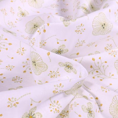 Tissu Coton imprimé Arty Pilli sur fond Blanc - Par 10 cm