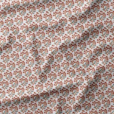 Tissu Velours milleraies Tinus sur fond Ecru - Par 10 cm