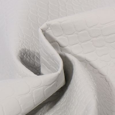 Coupon Simili cuir Croco mat Perle - 50 x 70 cm