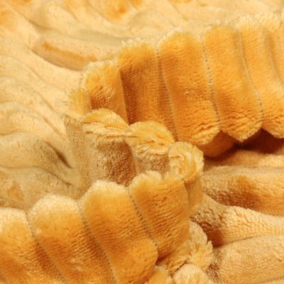 Tissu Minky Ultra doux côtelé Jaune moutarde - Par 10 cm