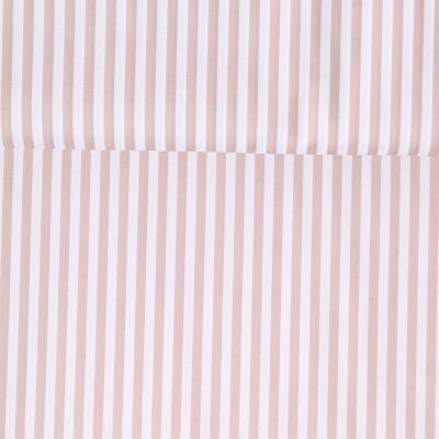 Tissu Coton imprimé  rayé Lisalou sur fond Beige - Par 10 cm
