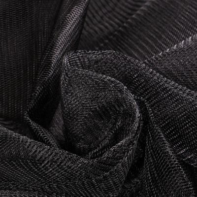 Tissu Tulle rigide uni Noir - Au mètre