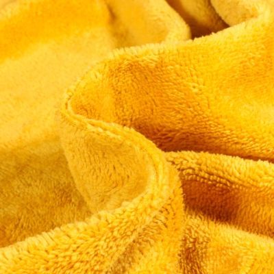 Tissu Micro Éponge Bambou uni Jaune curcuma - Coupon de 3 mètres