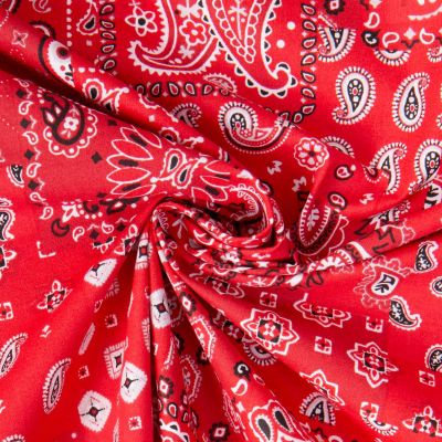 Tissu Coton imprimé Arty Eli patchwork paisley sur fond Rouge - Par 10 cm