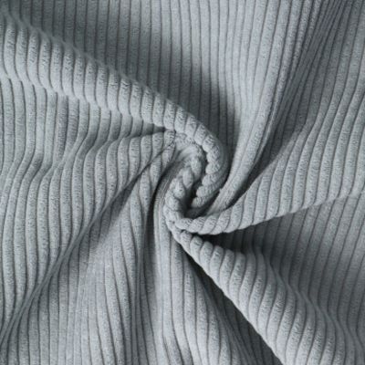Tissu Velours d&#039;ameublement côtelé Emy uni Gris clair - Par 10 cm