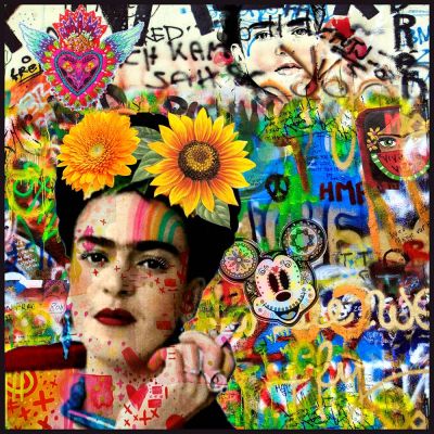 Carré Simili cuir Frida pop