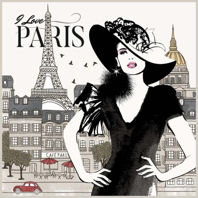 Carré Simili cuir I Love Paris