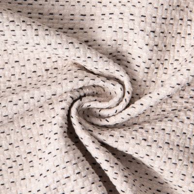 Tissu Jacquard Coton piqué Naturel - Par 10 cm