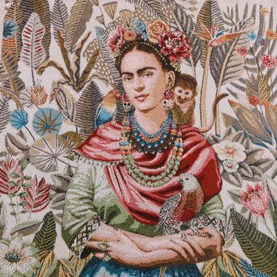 Panneau carré jacquard 48x48cm Carmen sur fond Naturel