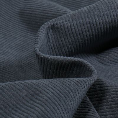 Tissu Velours d&#039;ameublement côtelé Lena Bleu marine - Par 10 cm