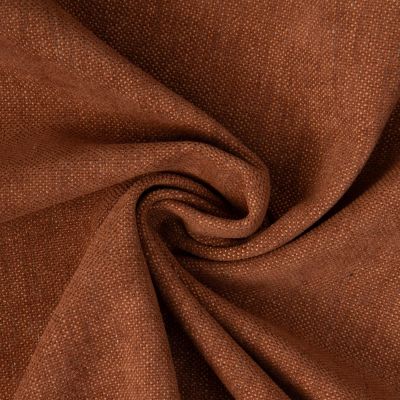 Tissu Lin d’ameublement toucher velours et envers antidérapant uni Marron - Par 10 cm