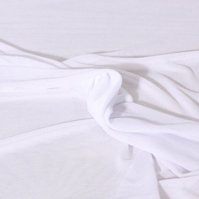 Tissu Tulle  extensible d&#039;habillement Maëlyne uni Blanc - Par 10 cm