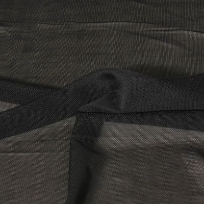 Tissu Tulle  extensible d&#039;habillement Maëlyne uni Noir - Par 10 cm