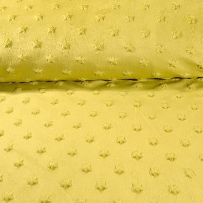 Tissu Minky Ultra doux Etoiles Vert Anis - Par 10 cm