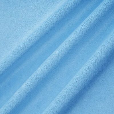 Tissu Minky Ultra doux Ras Bleu Turquoise x10cm