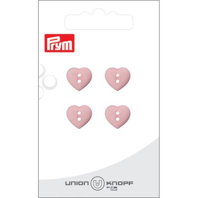 Bouton Prym Coeur mat 12 mm x4 - Rose pâle