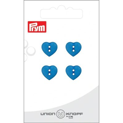 Bouton Prym Coeur mat 12 mm x4 - Bleu marine
