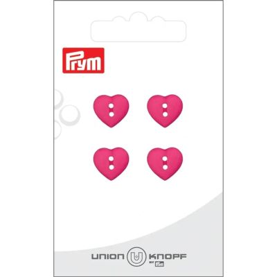 Bouton Prym Coeur mat 12 mm x4 - Rose