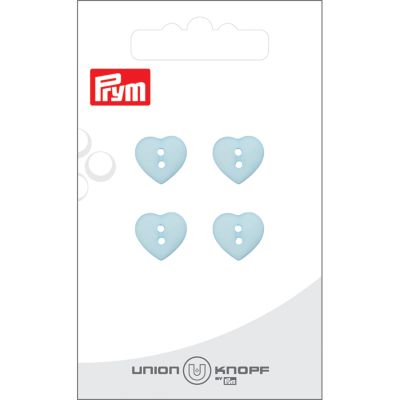 Bouton Prym Coeur mat 12 mm x4 - Bleu clair