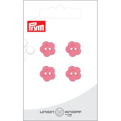 Bouton Prym Fleur effet nacré 12 mm x4 - Rose