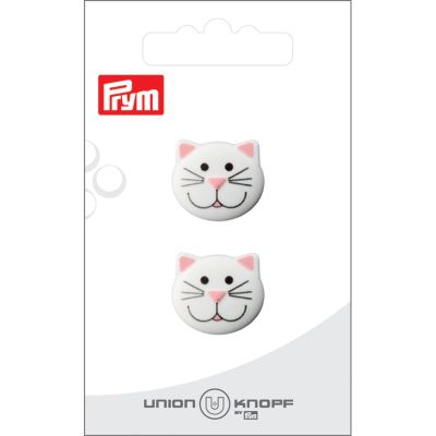 Bouton Prym Chat 20 mm x2 - Blanc