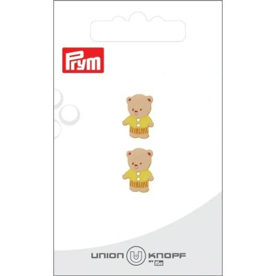Bouton Prym Ours 15 mm x2 - Jaune
