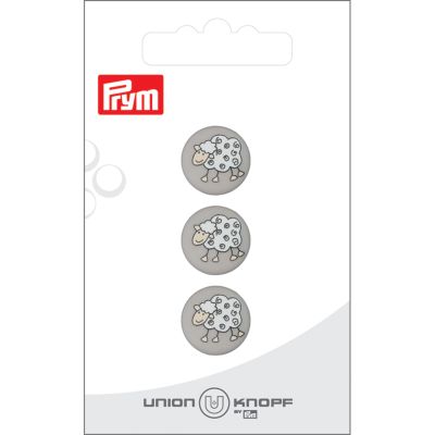 Bouton Prym Petit Mouton 15 mm x3 - Gris