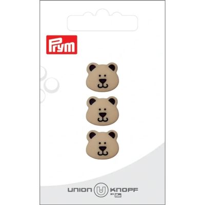 Bouton Prym Petit Ours 15 mm x3 - Beige