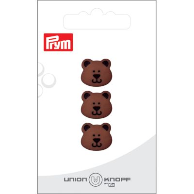 Bouton Prym Petit Ours 15 mm x3 - Brun foncé