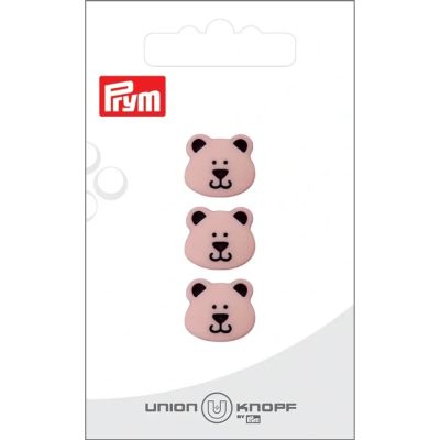 Bouton Prym Petit Ours 15 mm x3 - Rose pâle