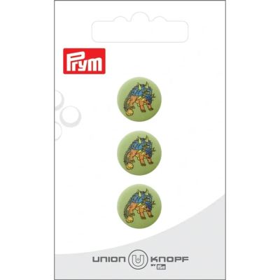 Bouton Prym Dinosaure 15 mm x3 - Ankylosaure