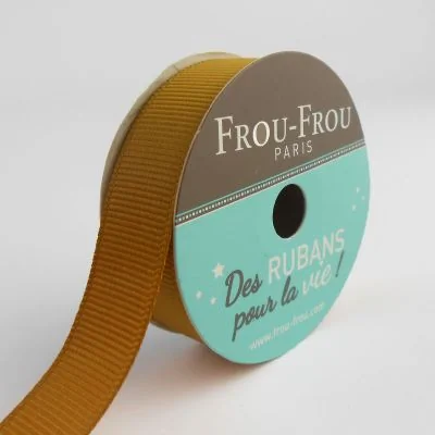 Bobinette Ruban Gros grain Frou-Frou Poussiere d&#039;or - 16 mm x 6 mètres
