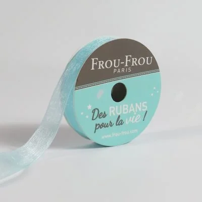 Bobinette Ruban Organza Frou-Frou Céladon - 9 mm x 8 mètres