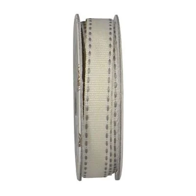 Ruban surpiqué Vanille - bobinette 2m