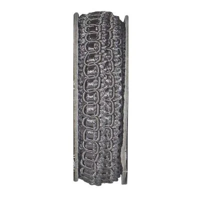 Ruban épi lurex Gris pierre - bobinette 2m