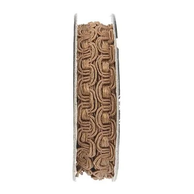 Galon brocart vague Marron clair - bobinette 2m