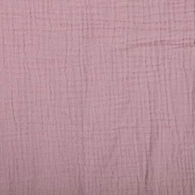 Tissu Double gaze de coton uni Vieux rose - Par 10 cm