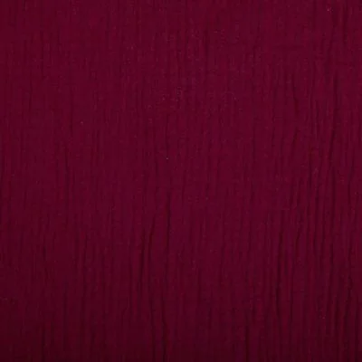 Tissu Double gaze de coton uni Bordeaux - Par 10 cm
