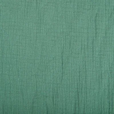 Tissu Double gaze de coton uni Vert - Par 10 cm